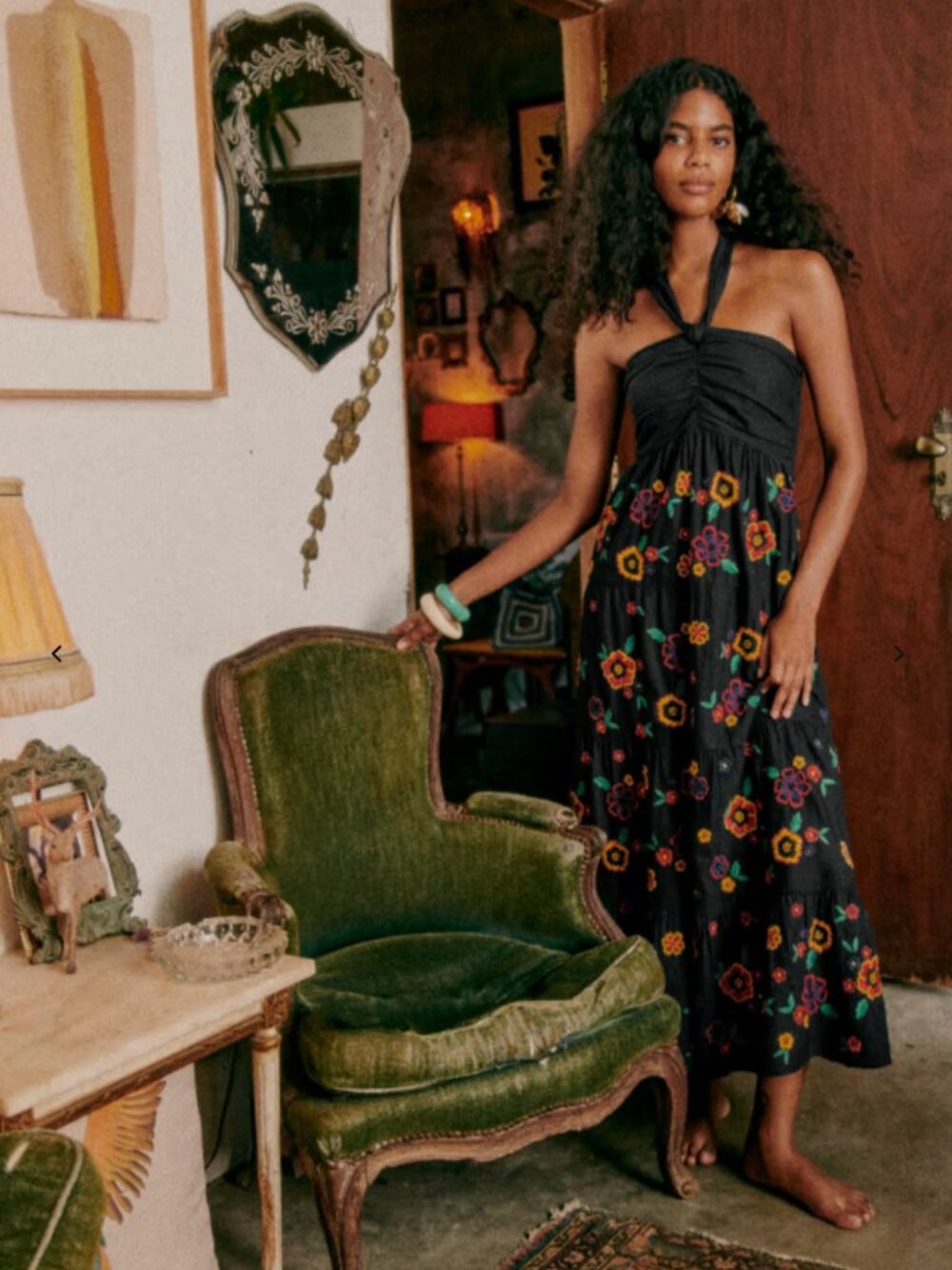 Sezane Gallelea Dress Maxi Flowers 34